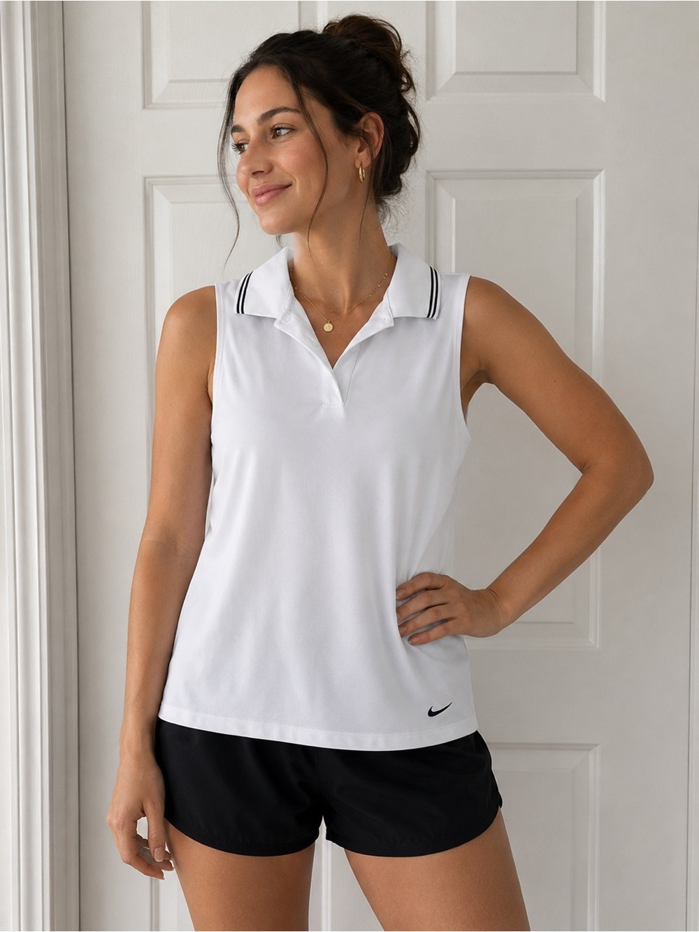 Nike Women’s White Sleeveless Polo Shirt